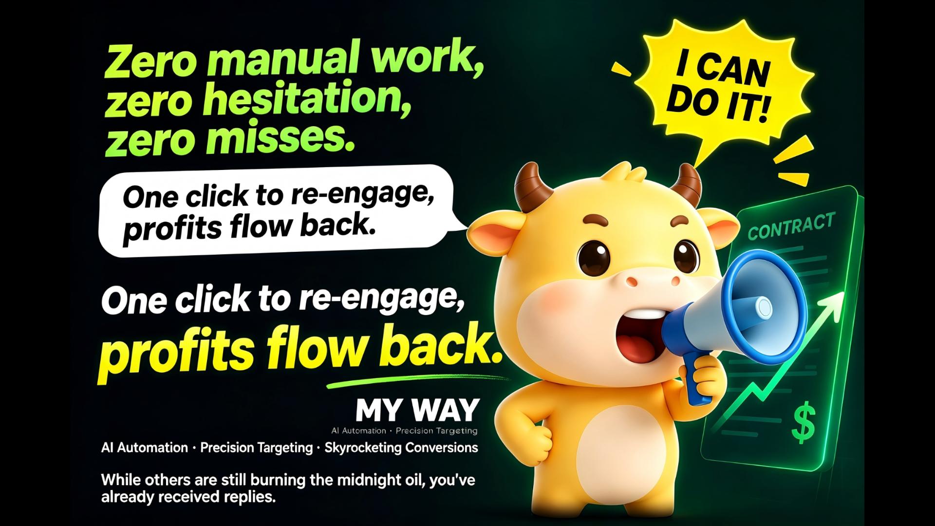 Zero manual labor, AI automatically reactivates dormant clients to skyrocket your profits
